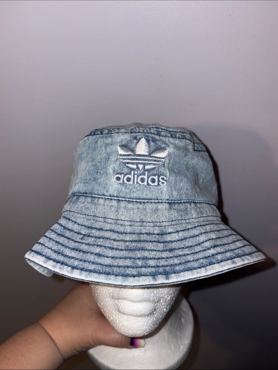 adidas Other - Adidas Chambray Denim Blue Wash Embroidered Logo Bucket Hat OSFM 2021 style
